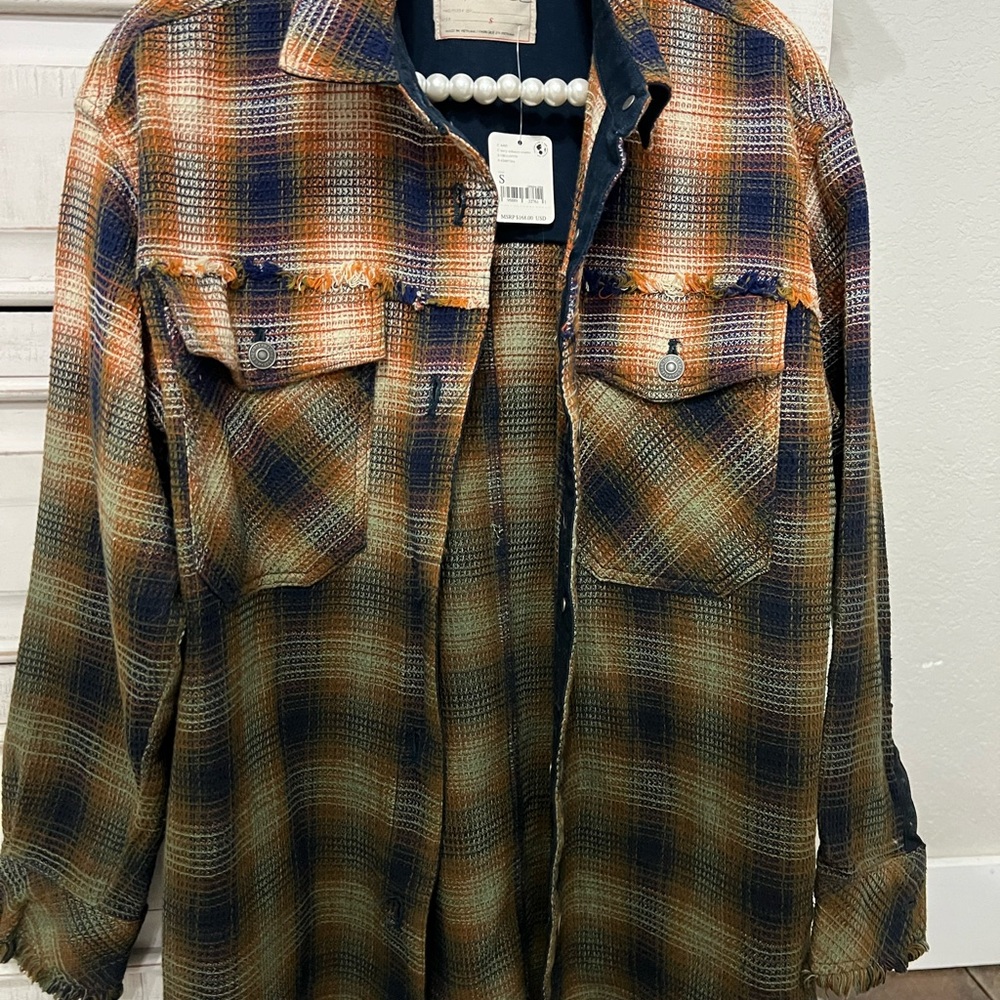 Free People Plaid Button-Up Shirt